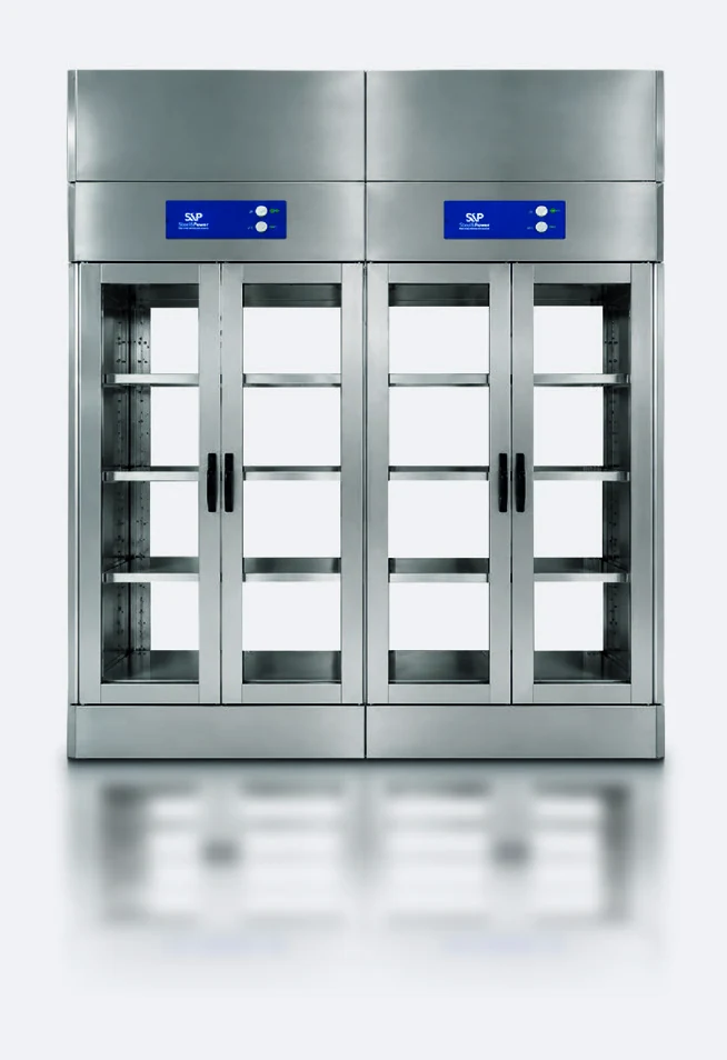 Armadio passante per stoccaggio sterile Steel & Power con porte in vetro